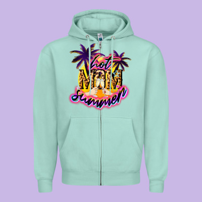 Hot Mom Summer Mother' Say Zipper Hoodie Designed By Howdyjamesfarm