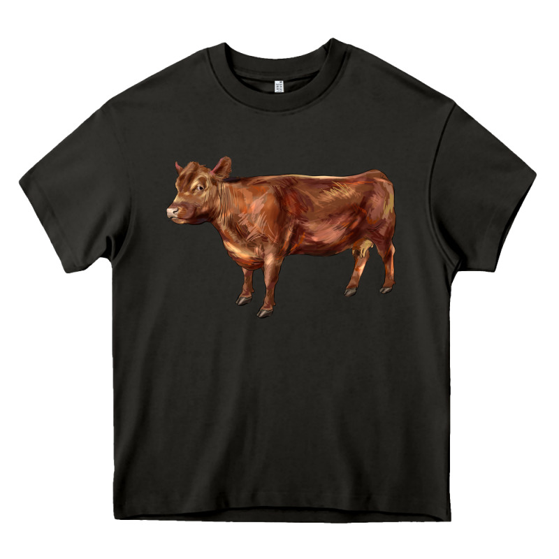 Red Angus Cow Heavy Core Tee by LillyAllenDesigns | Teevron