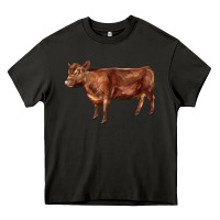 Asphalt red angus cow Heavy Core Tee - LillyAllenDesigns