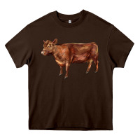 Chocolate Brown red angus cow Heavy Core Tee - LillyAllenDesigns