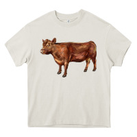 Cream red angus cow Heavy Core Tee - LillyAllenDesigns
