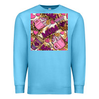 Ocean Blue Mom Coffee Cups With Leopard Digital Paper Premium Sweatshirt - BundleAndBundleShop