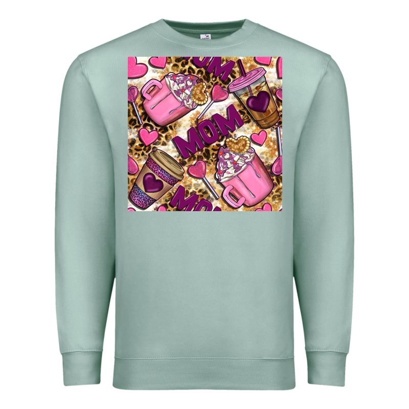 Mom Coffee Cups With Leopard Digital Paper Premium Sweatshirt by BundleAndBundleShop | Teevron