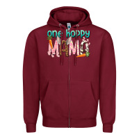 Burgundy One hoppy mama mother's day Zipper Hoodie - HowdyJamesFarm