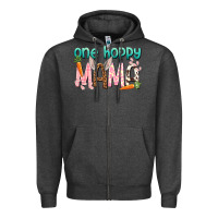 Charcoal Heather One hoppy mama mother's day Zipper Hoodie - HowdyJamesFarm