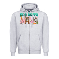 Heather Grey One hoppy mama mother's day Zipper Hoodie - HowdyJamesFarm