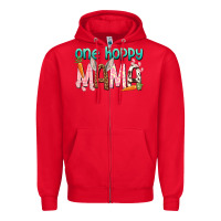 Red One hoppy mama mother's day Zipper Hoodie - HowdyJamesFarm