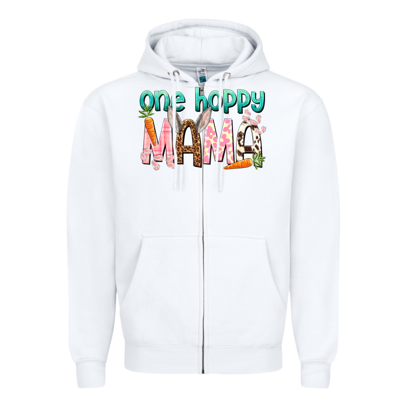 One Hoppy Mama Mother's Day Zipper Hoodie by HowdyJamesFarm | Teevron