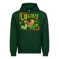 Forest Green lucky st patricks day hearts Urban Hoodie - LillyAllenDesigns