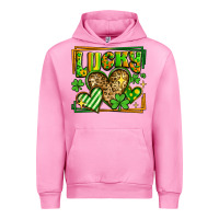 Fuchsia Pink lucky st patricks day hearts Urban Hoodie - LillyAllenDesigns