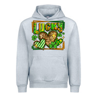 Heather Grey lucky st patricks day hearts Urban Hoodie - LillyAllenDesigns