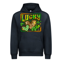 Navy lucky st patricks day hearts Urban Hoodie - LillyAllenDesigns