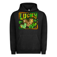 Pigment Black lucky st patricks day hearts Urban Hoodie - LillyAllenDesigns