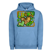 Pigment Pebble Blue lucky st patricks day hearts Urban Hoodie - LillyAllenDesigns