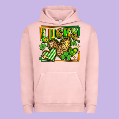 Lucky St Patricks Day Hearts Urban Hoodie Designed By Lillyallendesigns
