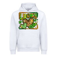 White lucky st patricks day hearts Urban Hoodie - LillyAllenDesigns
