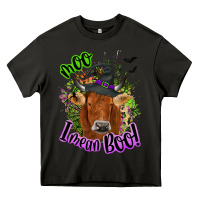 Asphalt Moo i mean boo Cow Heavy Core Tee - NancyCooperArtShop