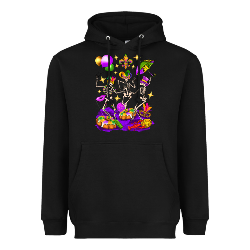 Mardi Gras Skeletons Heavyweight Hoodie by BundleAndBundleShop | Teevron