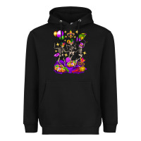 Black Mardi Gras Skeletons Heavyweight Hoodie - BundleAndBundleShop