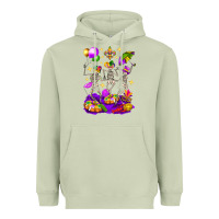 Matcha Mardi Gras Skeletons Heavyweight Hoodie - BundleAndBundleShop