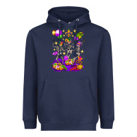 Navy Mardi Gras Skeletons Heavyweight Hoodie - BundleAndBundleShop