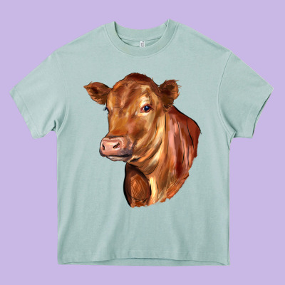 Red Angus Cattle Cow Heavy Core Tee Designed By Lillyallendesigns
