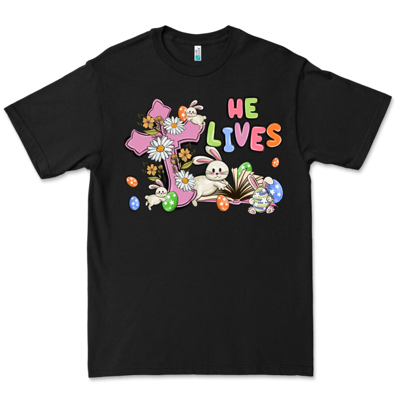 He Lives With Bunnys And Eggs Premium Tee by MaliasSmallBusiness | Teevron