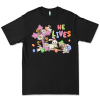 Black he lives with bunnys and eggs Premium Tee - MaliasSmallBusiness