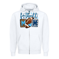 White Football mom blue team color  mother's day Zipper Hoodie - HowdyJamesFarm