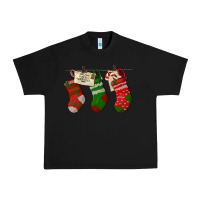 Black Christmas Socks With Santa Letter Urban Heavy Tee - LillyAllenDesigns