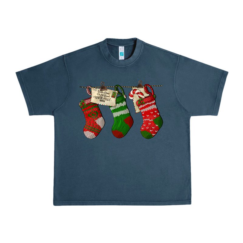 Christmas Socks With Santa Letter Urban Heavy Tee by LillyAllenDesigns | Teevron