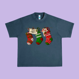 Christmas Socks With Santa Letter Urban Heavy Tee Designed By Lillyallendesigns