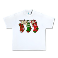 White Christmas Socks With Santa Letter Urban Heavy Tee - LillyAllenDesigns