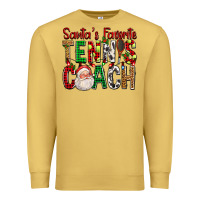 Antique Gold Santa's Favorite Tennis Coach For Christmas Premium Sweatshirt - FaDigitalArtStudio
