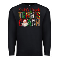 Black Santa's Favorite Tennis Coach For Christmas Premium Sweatshirt - FaDigitalArtStudio