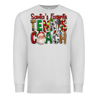 Dove Grey Santa's Favorite Tennis Coach For Christmas Premium Sweatshirt - FaDigitalArtStudio