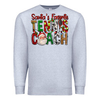 Heather Grey Santa's Favorite Tennis Coach For Christmas Premium Sweatshirt - FaDigitalArtStudio