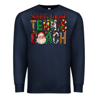 Navy Santa's Favorite Tennis Coach For Christmas Premium Sweatshirt - FaDigitalArtStudio
