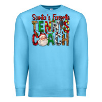 Ocean Blue Santa's Favorite Tennis Coach For Christmas Premium Sweatshirt - FaDigitalArtStudio