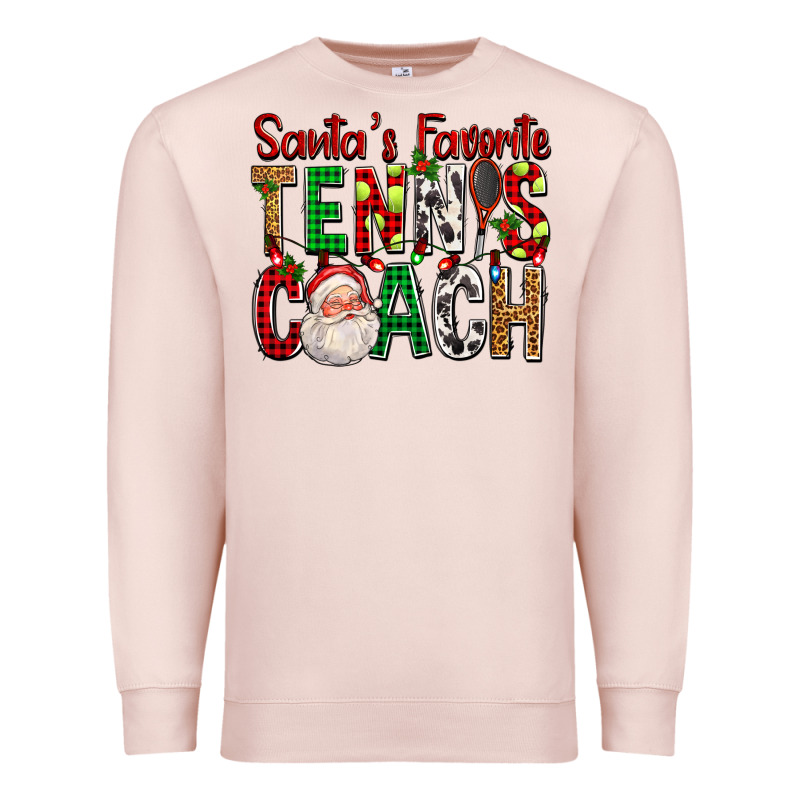 Santa's Favorite Tennis Coach For Christmas Premium Sweatshirt by FaDigitalArtStudio | Teevron
