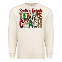 Sandshell Santa's Favorite Tennis Coach For Christmas Premium Sweatshirt - FaDigitalArtStudio
