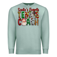 Seafoam Santa's Favorite Tennis Coach For Christmas Premium Sweatshirt - FaDigitalArtStudio