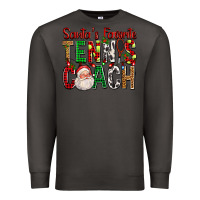 Smoke Santa's Favorite Tennis Coach For Christmas Premium Sweatshirt - FaDigitalArtStudio