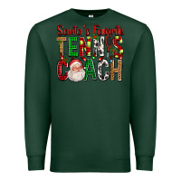 Sports Green Santa's Favorite Tennis Coach For Christmas Premium Sweatshirt - FaDigitalArtStudio
