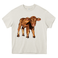 Cream red angus calf Heavy Core Tee - LillyAllenDesigns