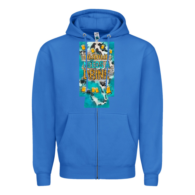 Mama Needs A Drink Slim Can Cooler Mother's Day Zipper Hoodie by HowdyJamesFarm | Teevron