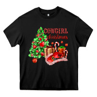 Black Cowgirl Christmas Heavy Core Tee - AdoDesignShop