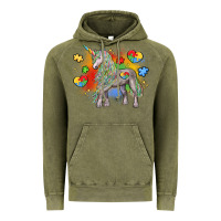 Vintage Olive autism unicorn Vintage Hoodie - LillyAllenDesigns