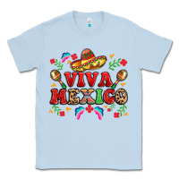Dusty Blue viva mexico Classic Tee - LillyAllenDesigns