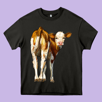 Simmental Calf Heavy Core Tee Designed By Lillyallendesigns